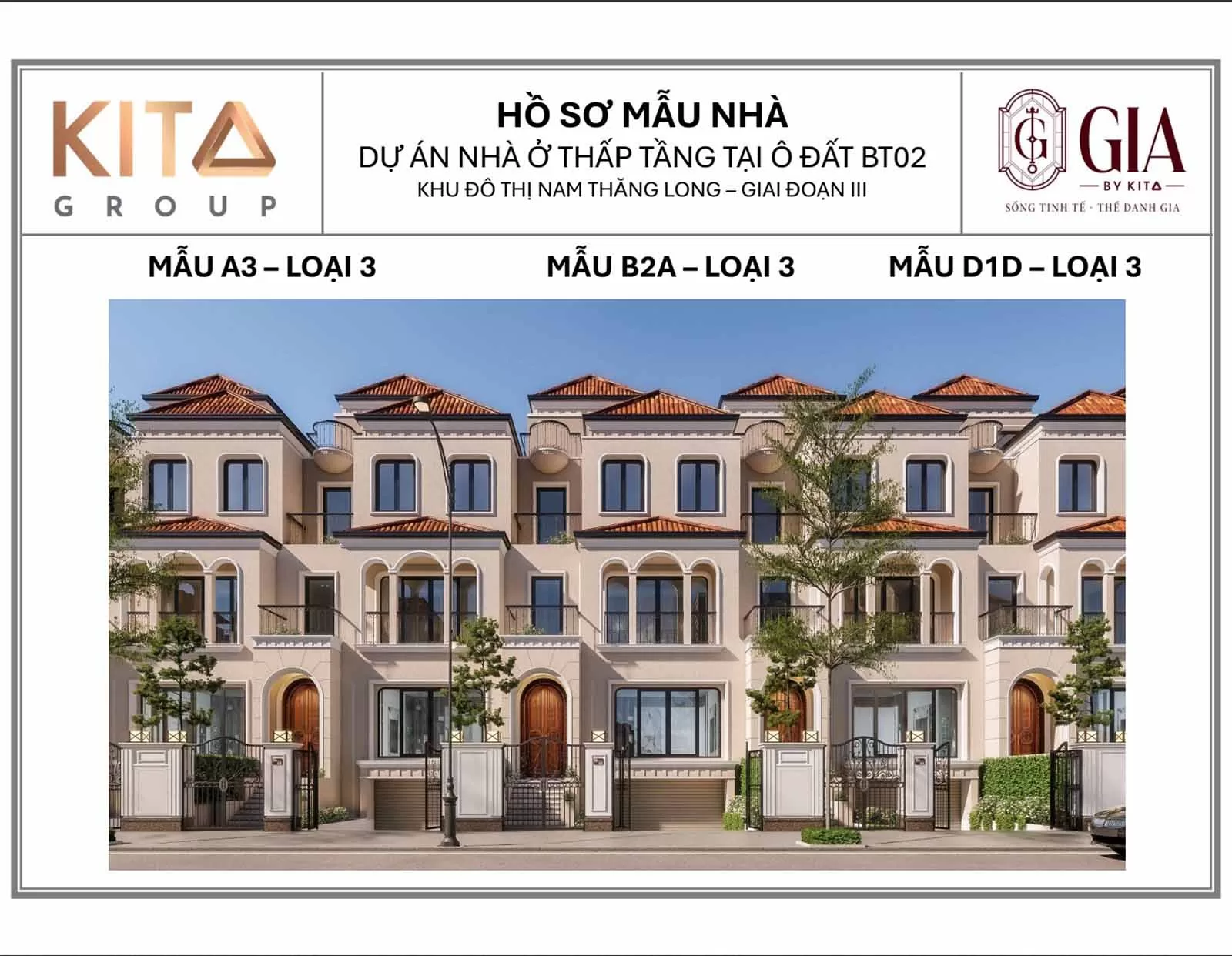 Thiết kế mẫu nhà A3 - B2A - D1D phân khu BT02 Ciputra