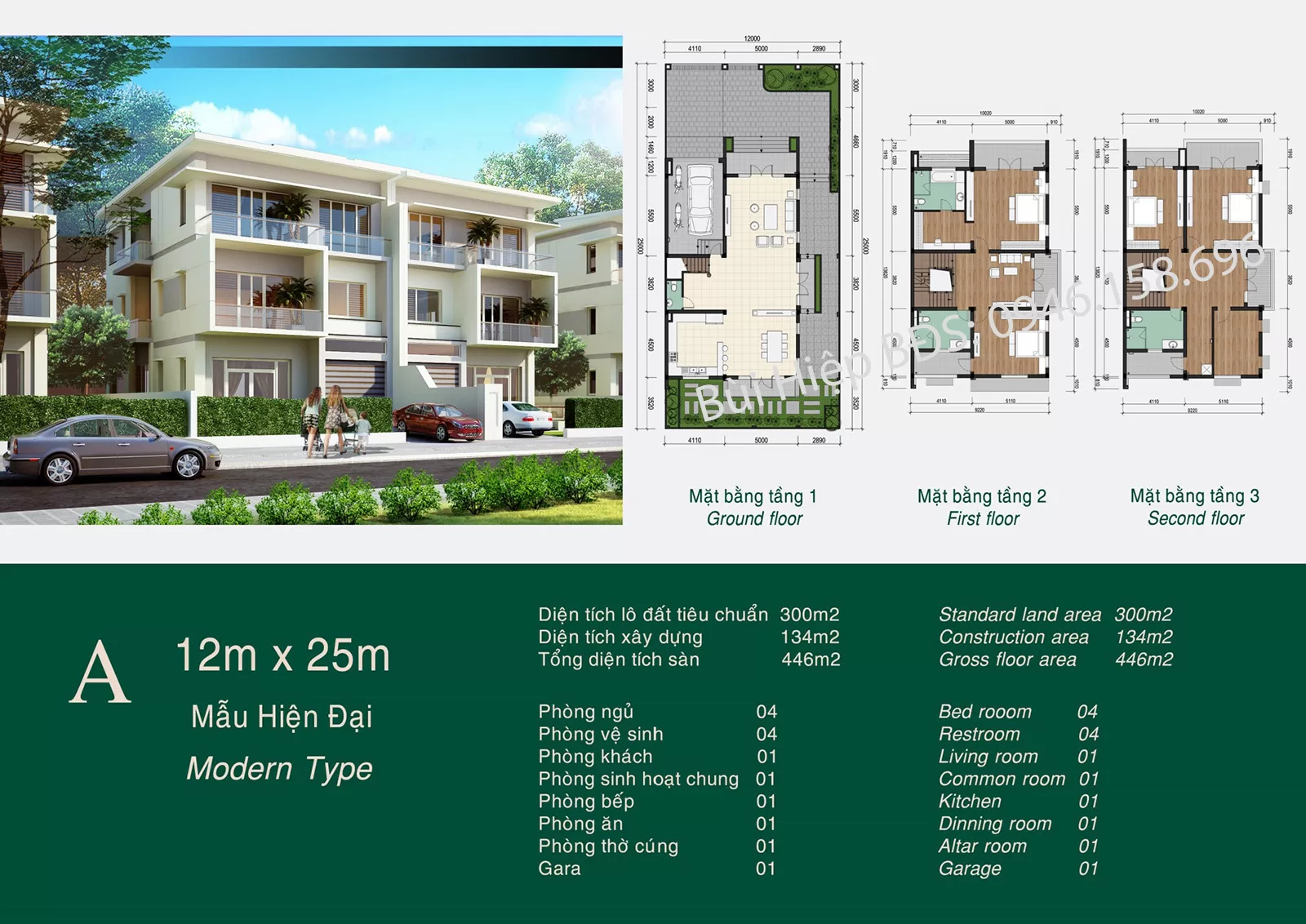 Thiết kế căn Biệt Thự 300m2 tại Khu K Ciputra