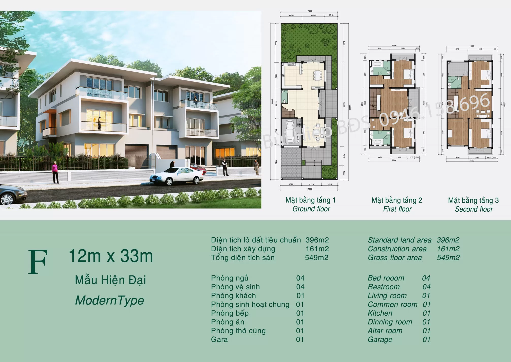 Thiết kế căn Biệt Thự 396m2 tại Khu K Ciputra