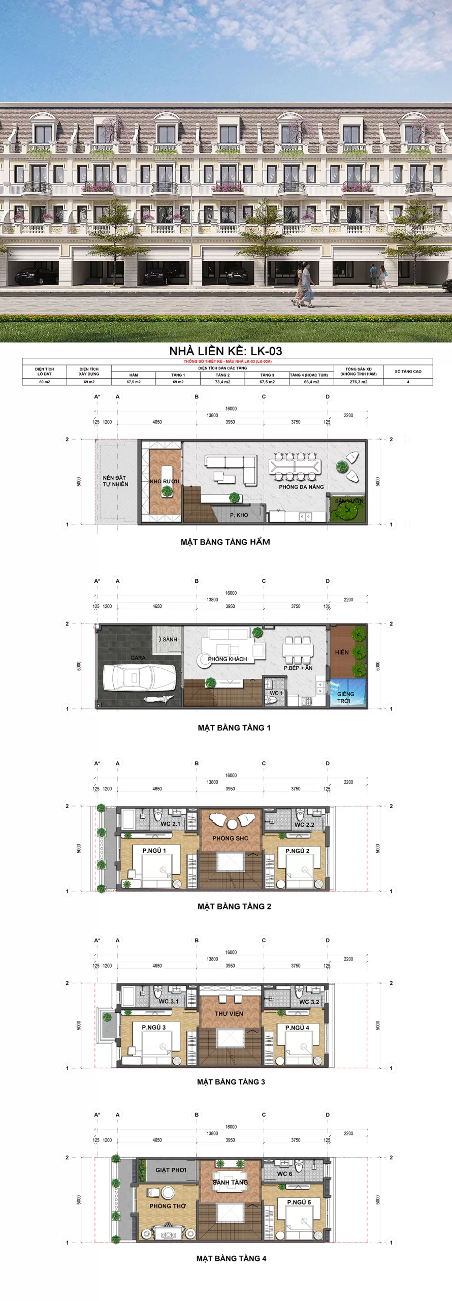 Thiết kế căn Liền Kề 80m2 An Lạc Green Symphony