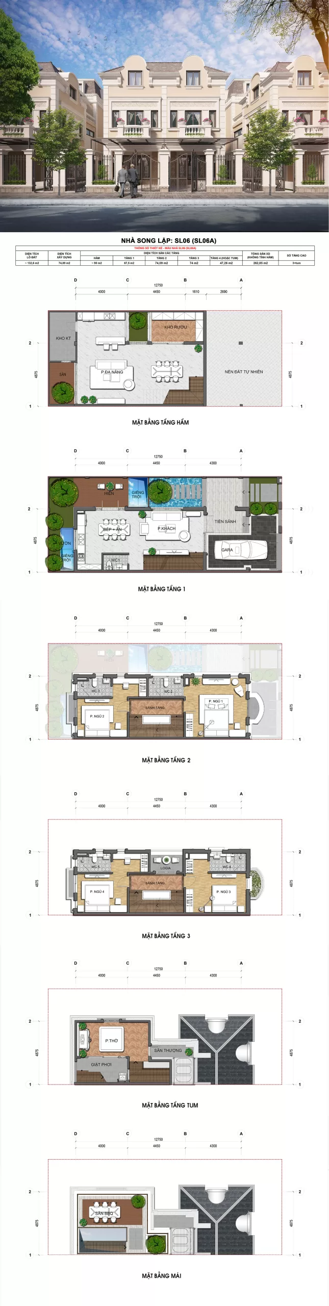 Thiết kế Biệt Thự Song Lập 132m2 An Lạc Green Symphony