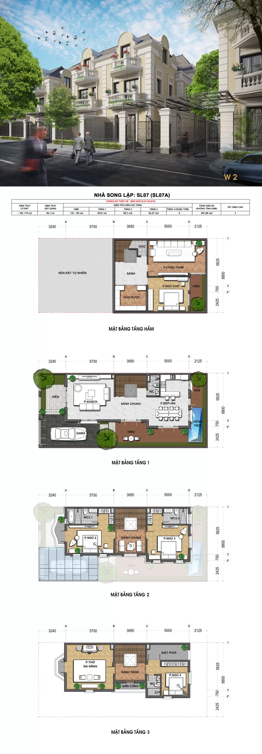 Thiết kế Biệt Thự Song Lập 170m2 An Lạc Green Symphony