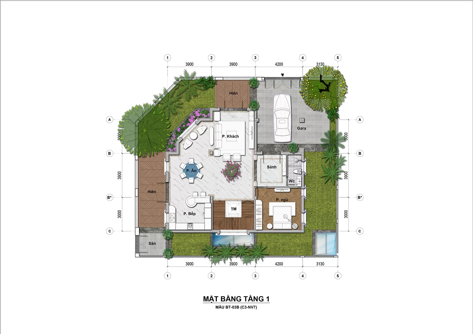 Thiết kế Tầng 1 Biệt Thự Đơn Lập An Lạc Green Symphony