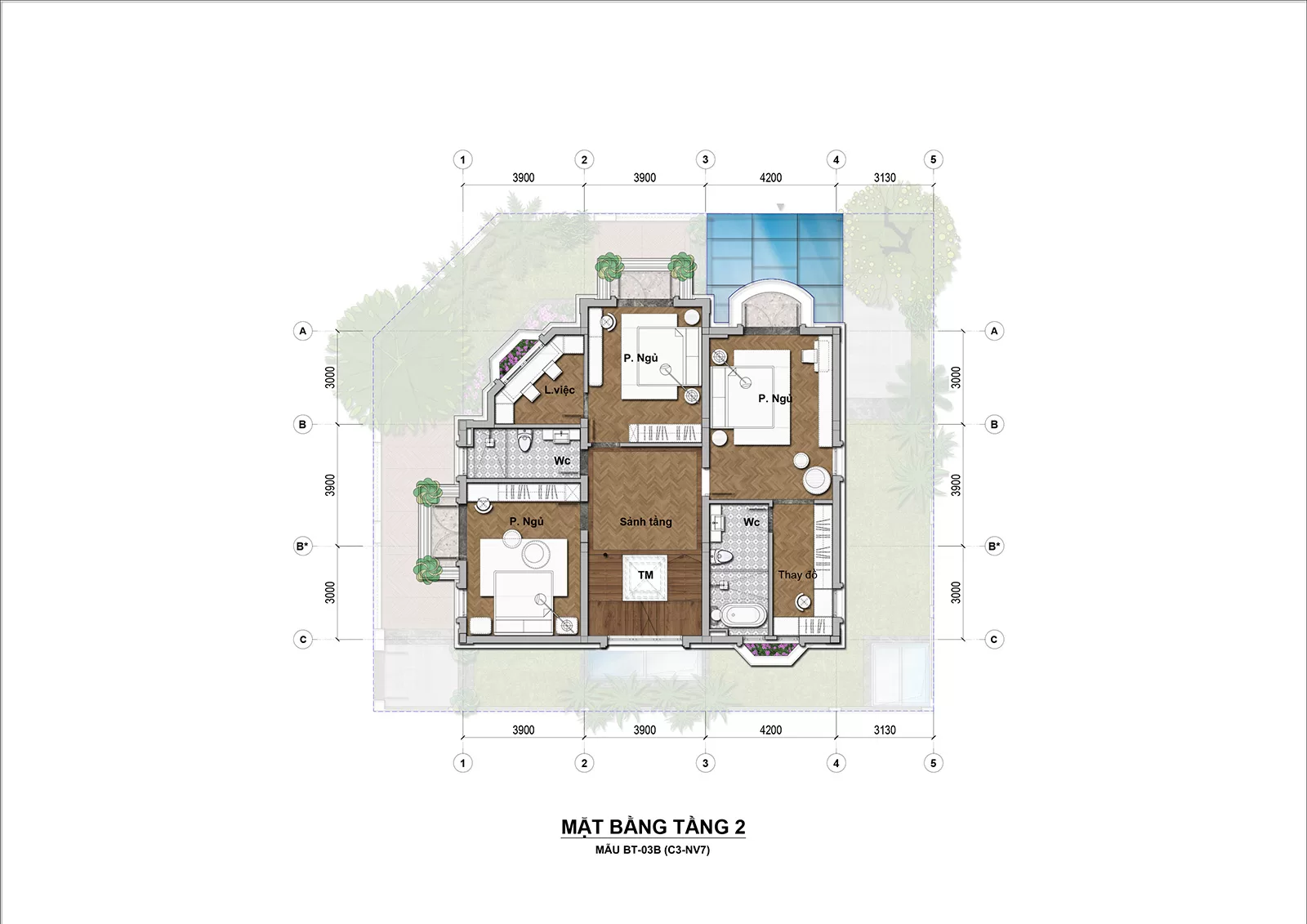 Thiết kế Tầng 2 Biệt Thự Đơn Lập An Lạc Green Symphony