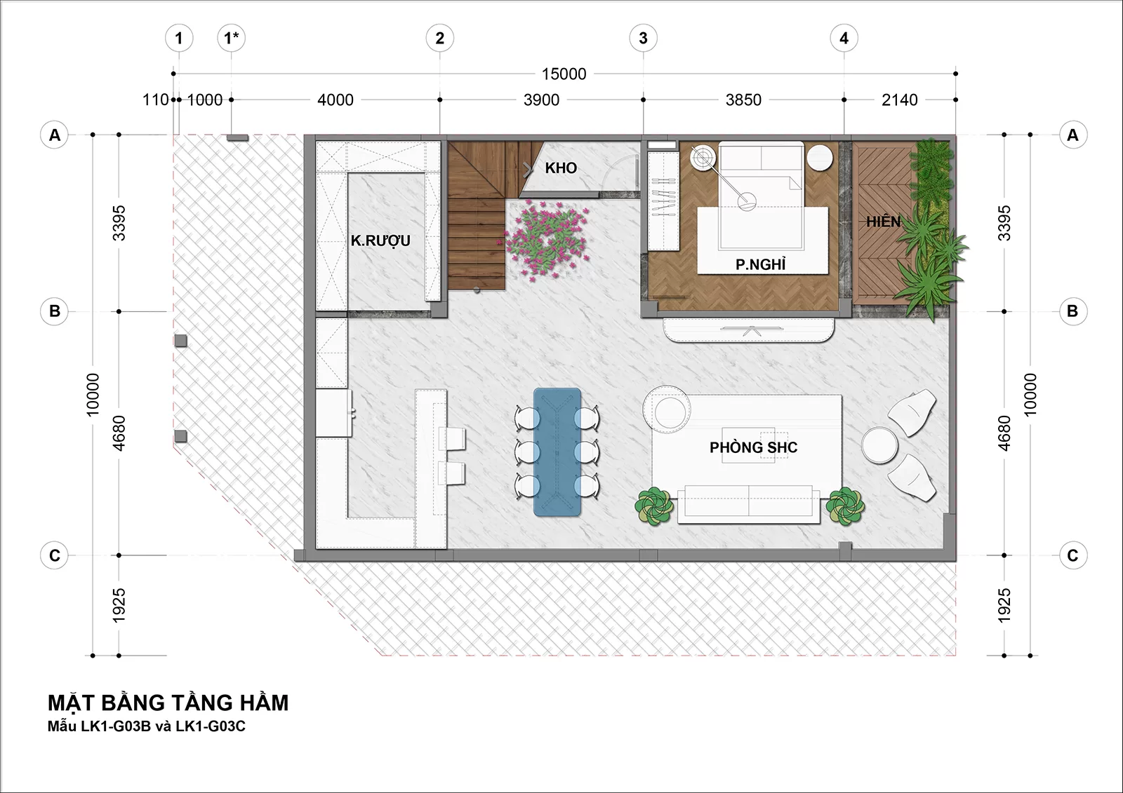 Thiết kế Biệt Thự Tầng Hầm Lô Góc 142m2 An Lạc Green Symphony