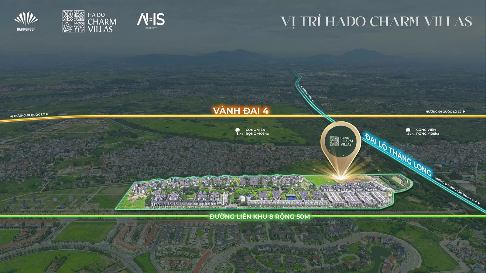 Phối cảnh tổng thể Khu Biệt Thự Hà Đô Charm Villas