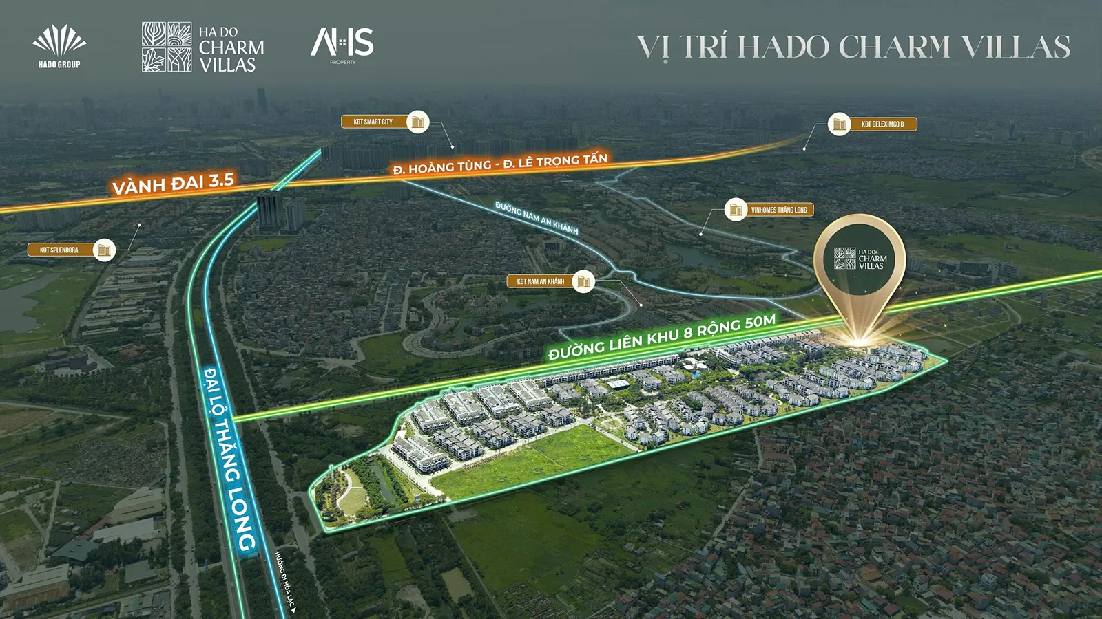 Vị trí Khu Biệt Thự Hà Đô Charm Villas