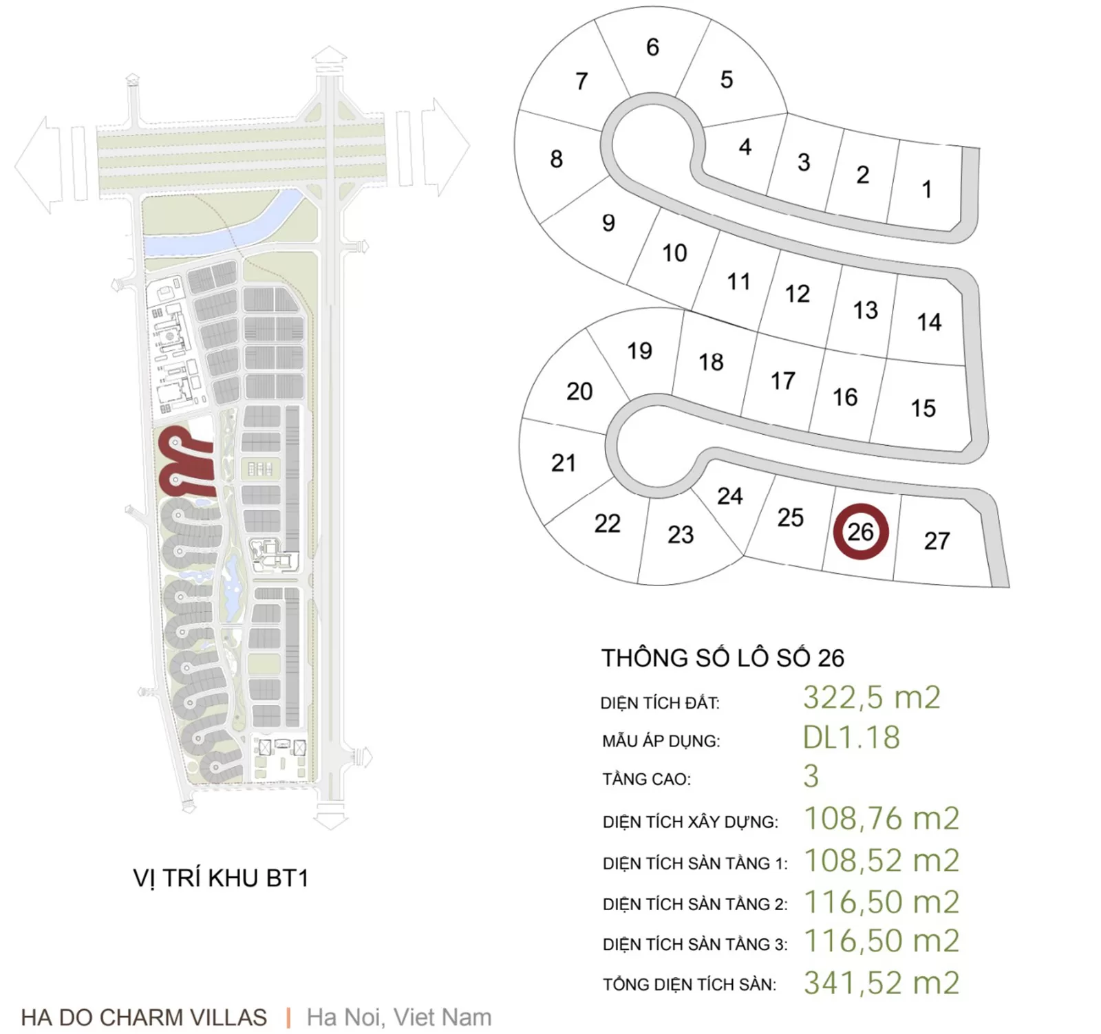 Thiết kế và vị trí Biệt Thự Đơn Lập Hà Đô Charm Villas
