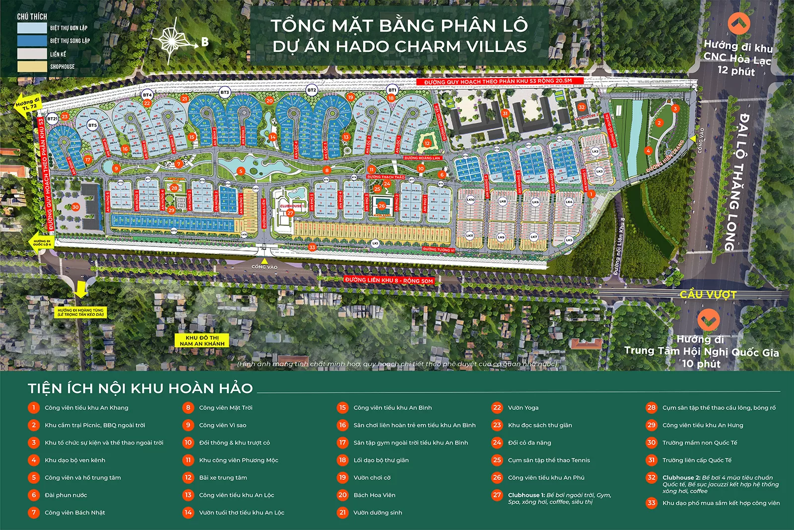 Tiện ích Biệt Thự Hà Đô Charm Villas