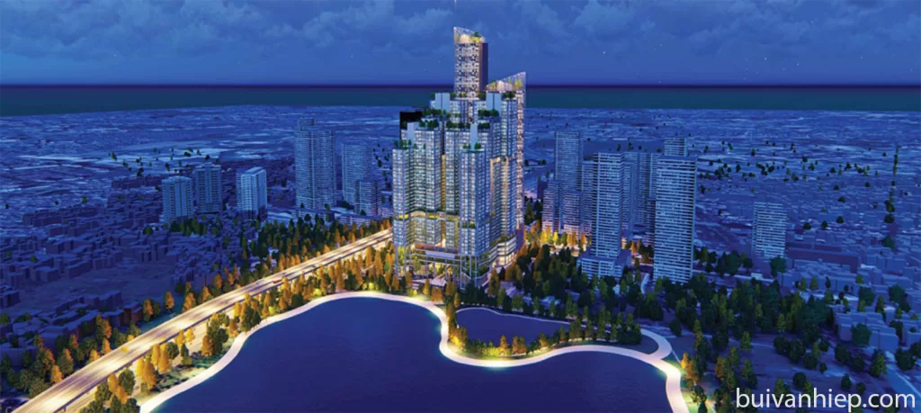 Phối cảnh chung cư Sunshine Lake View Sky Villas 17 Phạm Hùng