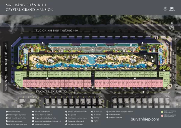 Mặt bằng thiết kế phân khu Crystal Grand Mansio Ciputra