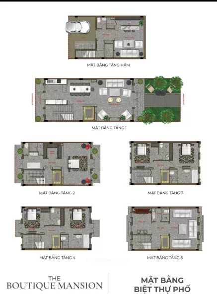 Thiết kế mẫu nhà Biệt thự Phố 02 mặt tiền phân khu Crown Grand Mansion