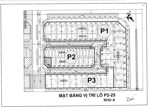 Thiết kế vị trí mã căn 25-P2 biệt thự khu P Ciputra