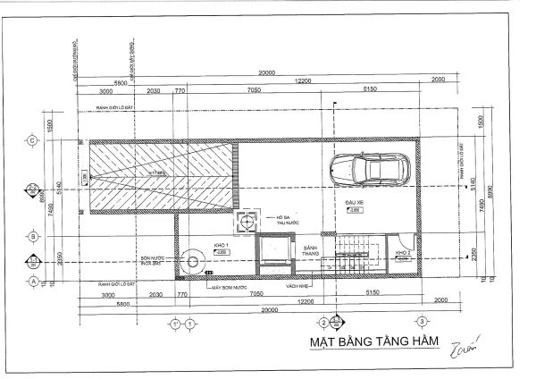 Thiết kế mặt bằng tầng hầm mã căn 19-P2