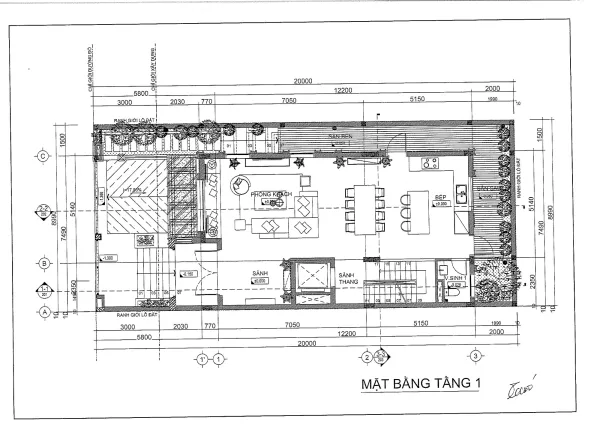 Thiết kế mặt bằng tầng 1 mã căn 19-P2