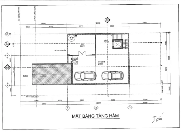 Thiết kế mặt bằng tầng hầm mã căn 3-P3