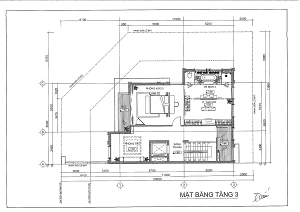 Thiết kế tầng 3 mã căn 25-P2 biệt thự khu P Ciputra