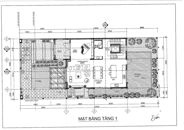 Thiết kế mặt bằng tầng 1 mã căn 3-P3