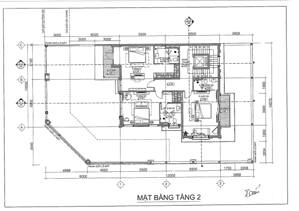 Thiết kế mặt bằng tầng 2 mã căn 24 - P1