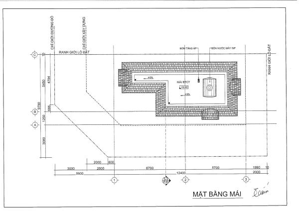 Thiết kế mặt bằng mái mã căn 1 - P2