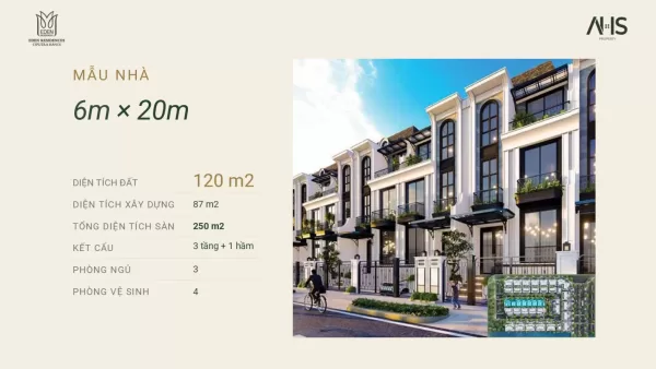 Mẫu biệt thự 6x20m khu P Ciputra