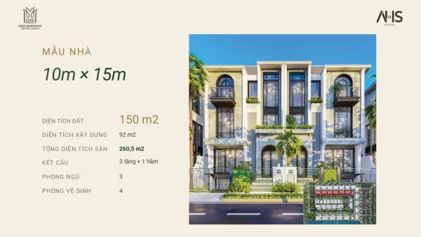 Mẫu nhà biệt thự khu P Ciputra 10x15m
