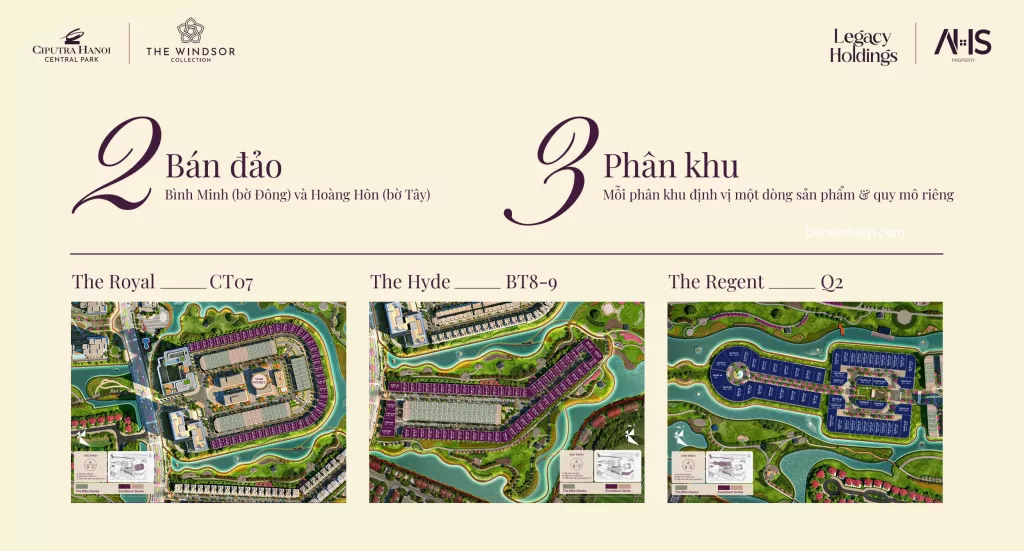 Giá Bán The Windsor Collection Ciputra 2 Bán Đảo 3 phân khu Giá Bán The Windsor Collection Ciputra 2 Bán Đảo 3 phân khu