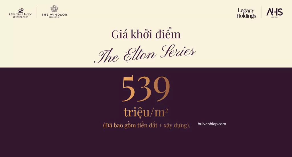 Giá Bán The Windsor Collection Ciputra 539 triệu/m2 Giá Bán The Windsor Collection Ciputra 539 triệu/m2