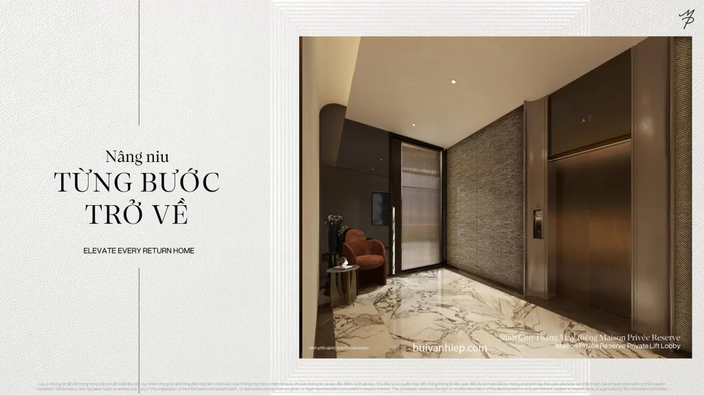 sảnh chờ thang máy Maison Privée Ciputra