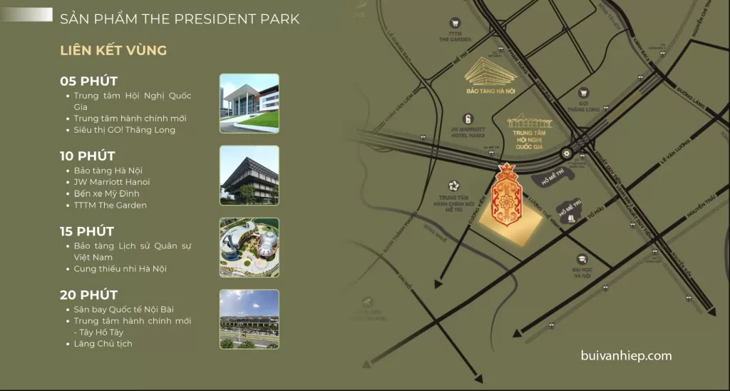 Liên kết vùng thuận tiện The President Park Mễ Trì Liên kết vùng thuận tiện The President Park Mễ Trì