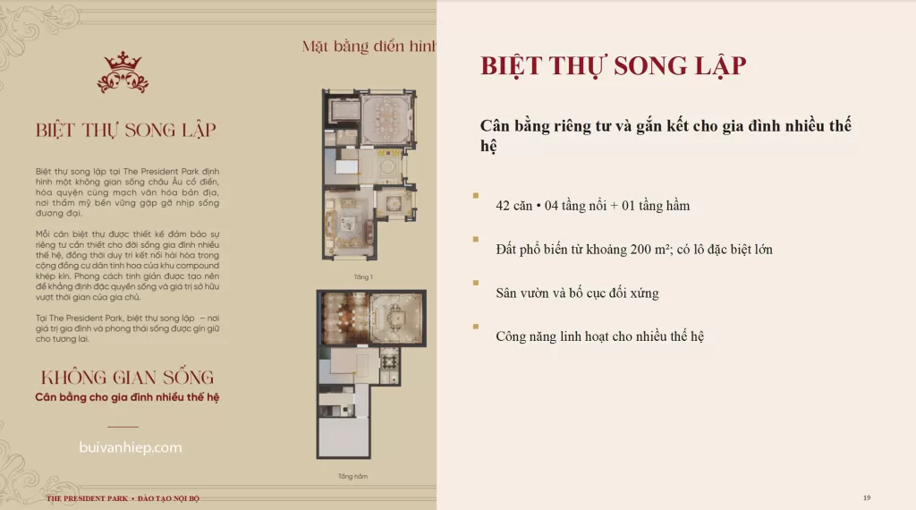 Biệt Thự Song Lập The President Park Mễ Trì Biệt Thự Song Lập The President Park Mễ Trì