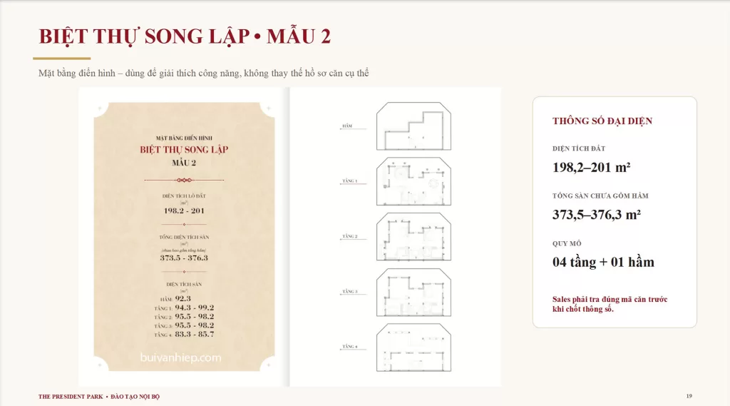 Biệt Thự Song Lập The President Park Mễ Trì mẫu 2 Biệt Thự Song Lập The President Park Mễ Trì mẫu 2