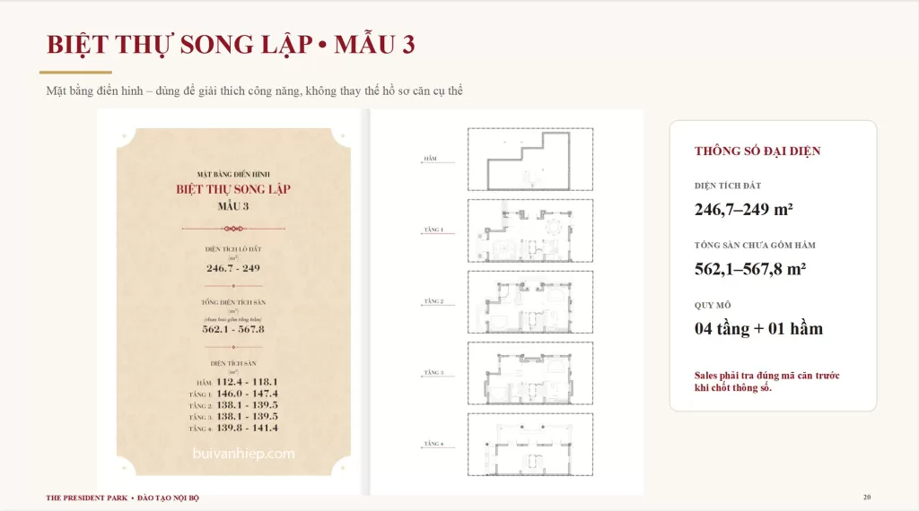 Biệt Thự Song Lập The President Park Mễ Trì mẫu 3 Biệt Thự Song Lập The President Park Mễ Trì mẫu 3