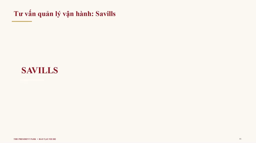 đơn vị quản lý vận hành Savills The President Park Mễ Trì đơn vị quản lý vận hành Savills The President Park Mễ Trì