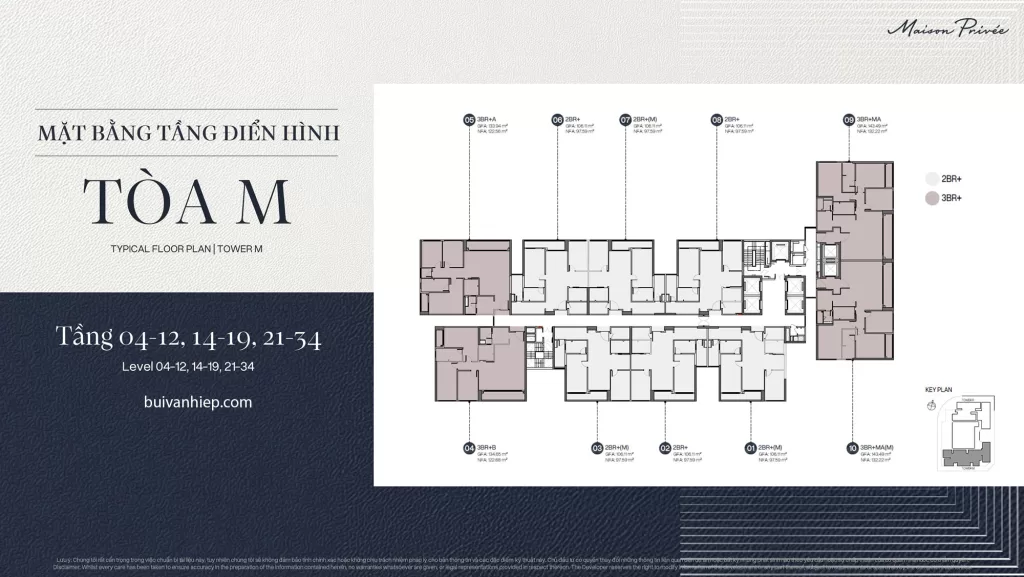 Mặt bằng điển hình Maison Privée Ciputra