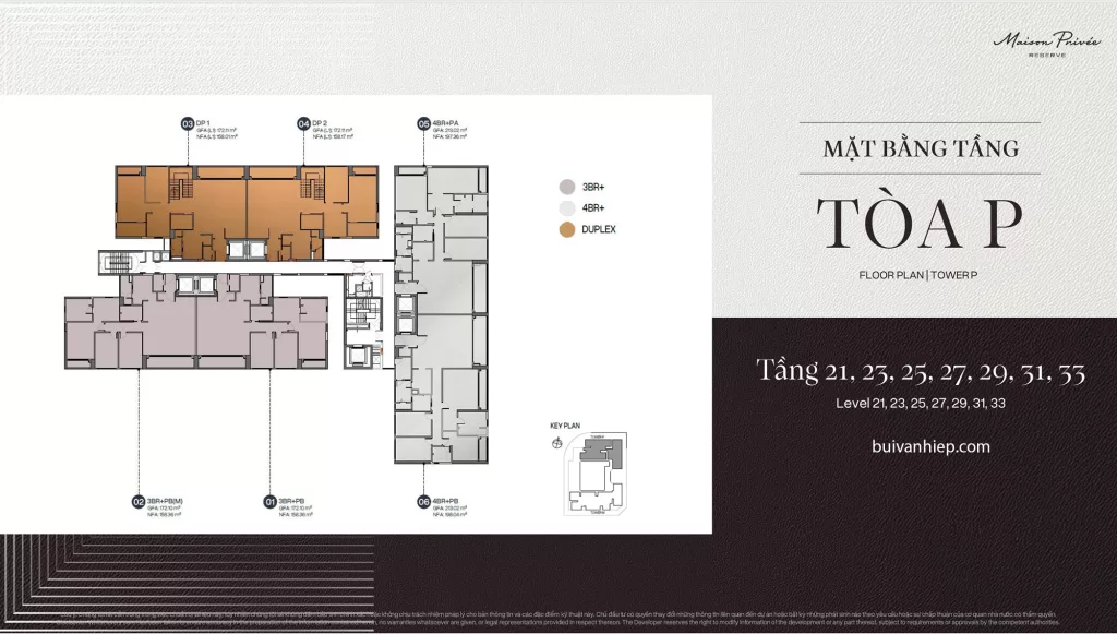 Mặt bằng điển hình T20-T33 Maison Privée Ciputra