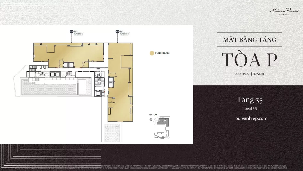 Mặt bằng điển hình T35 Maison Privée Ciputra