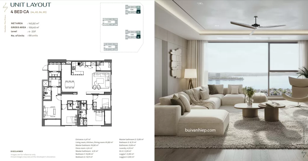 Dự Án K8CT1 Tây Hồ Tây thiết kế căn 4PN